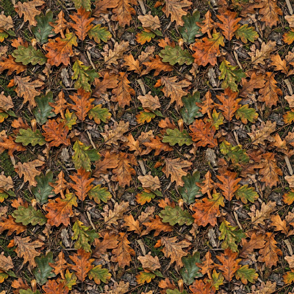Autumn Oak Foliage Camouflage Fabric
