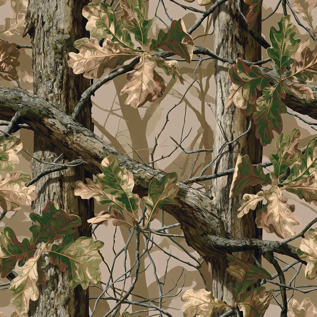 Autumn Oak Taupe Camouflage Fabric
