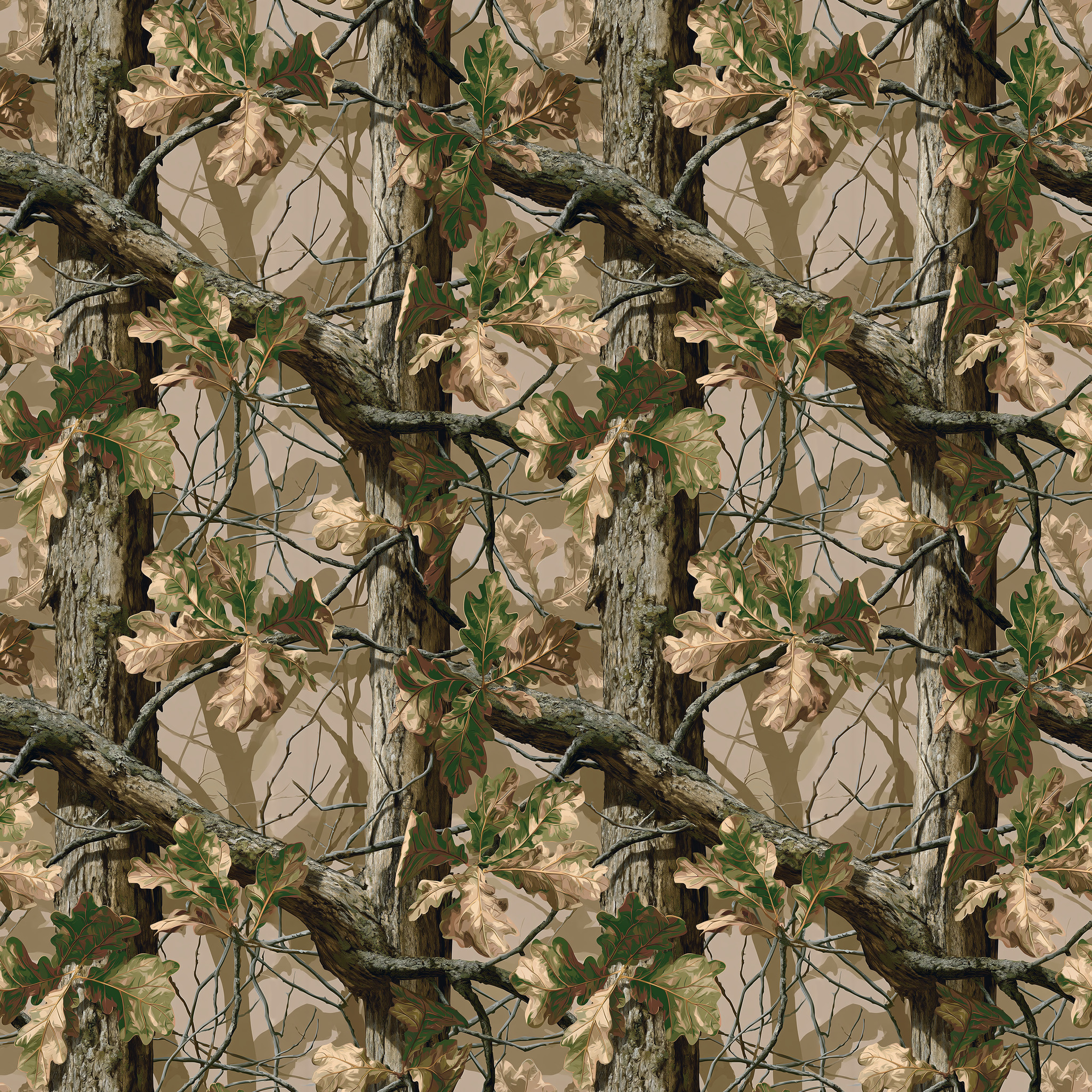 Autumn Oak Taupe Camouflage Fabric - Image 2