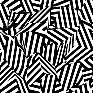 Black White Dazzle Plain Camouflage Fabric