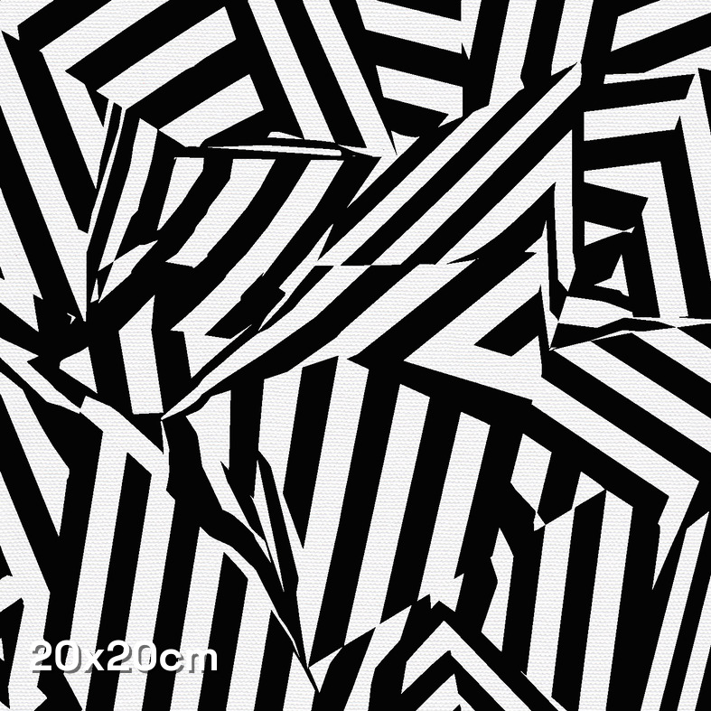 Black White Dazzle Plain Camouflage Fabric - Image 3