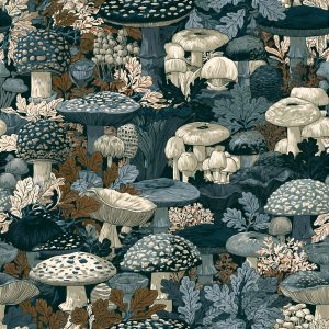 Blue Mushroom Camouflage Fabric
