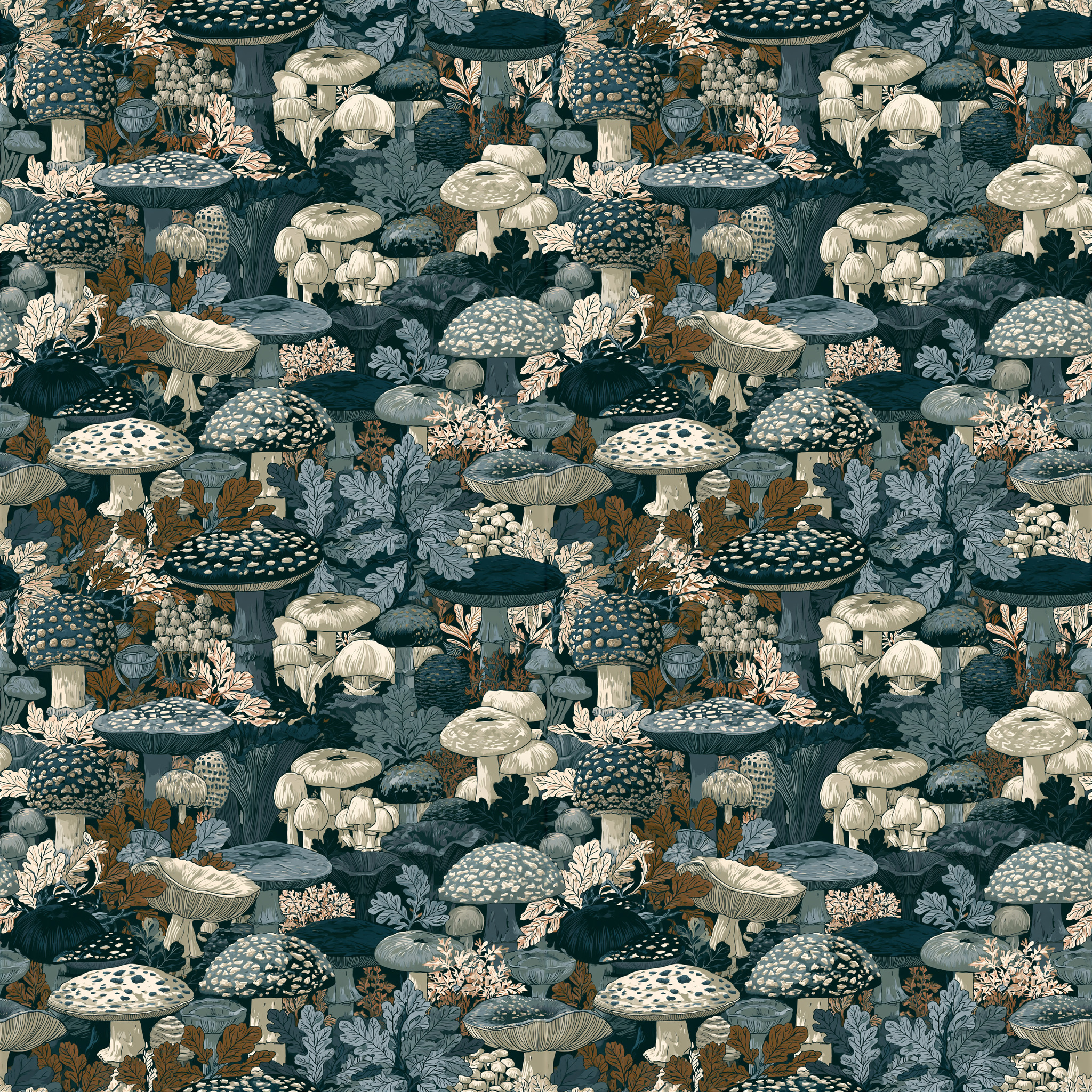 Blue Mushroom Camouflage Fabric - Image 2