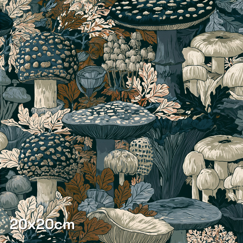 Blue Mushroom Camouflage Fabric - Image 3