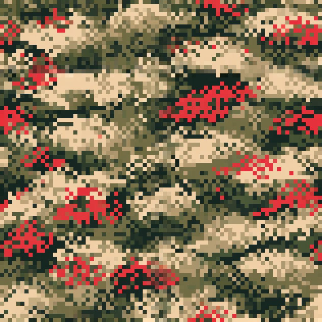 Digital Pixel Desert Flower Camouflage Fabric