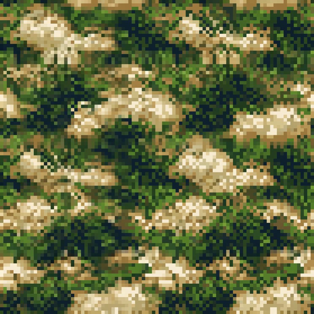 Digital Pixel Desert Jungle Camouflage Fabric