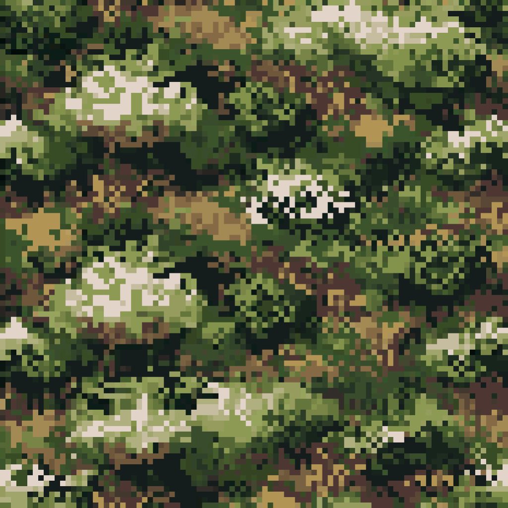 Digital Pixel Forest Camouflage Fabric