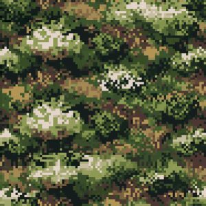 Digital Pixel Forest Camouflage Fabric