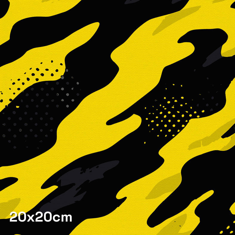 Flecked Modern Yellow Black Camouflage Fabric - Image 3