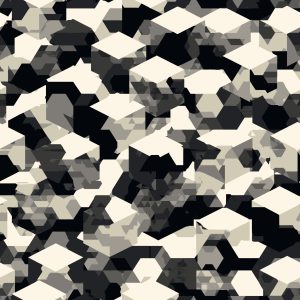 Geo Dazzle Greyscale Camouflage Fabric
