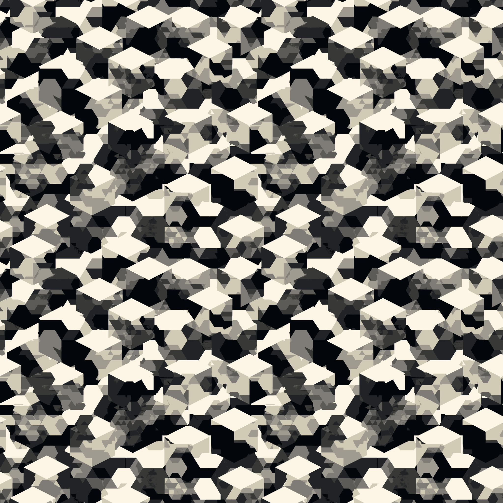 Geo Dazzle Greyscale Camouflage Fabric - Image 2