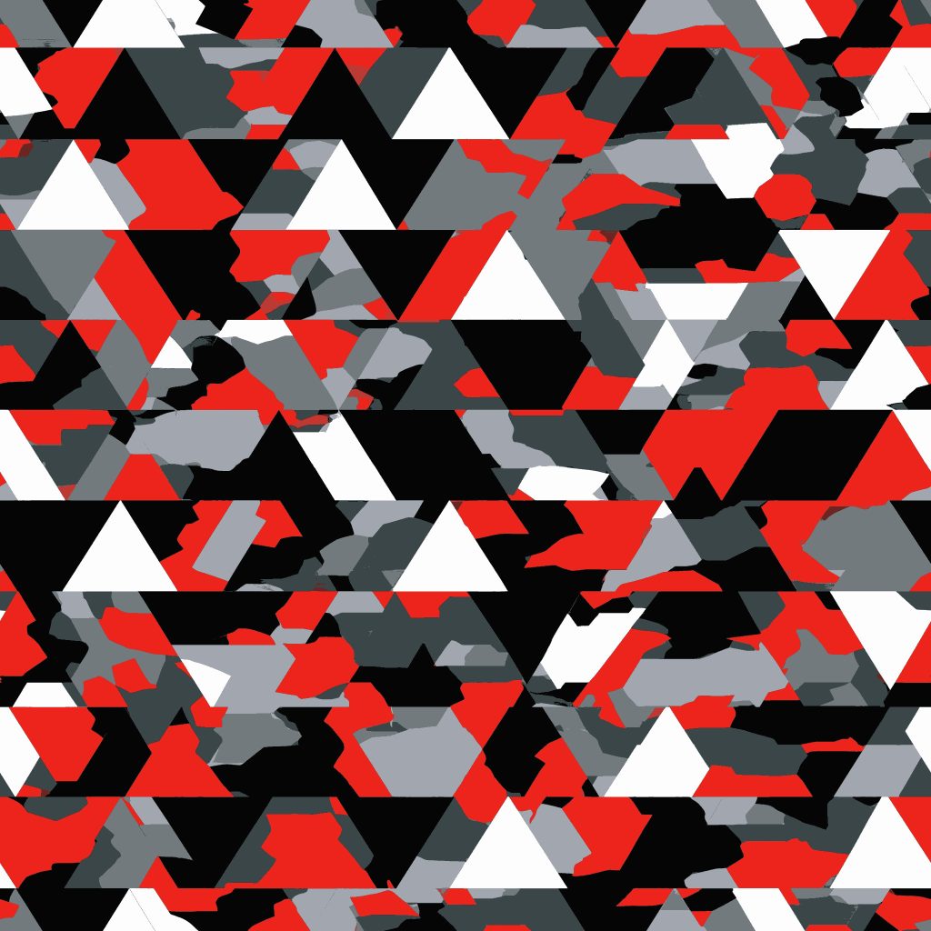 Geo Dazzle Red Grey Black White Camouflage Fabric