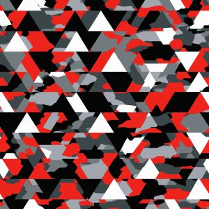 Geo Dazzle Red Grey Black White Camouflage Fabric