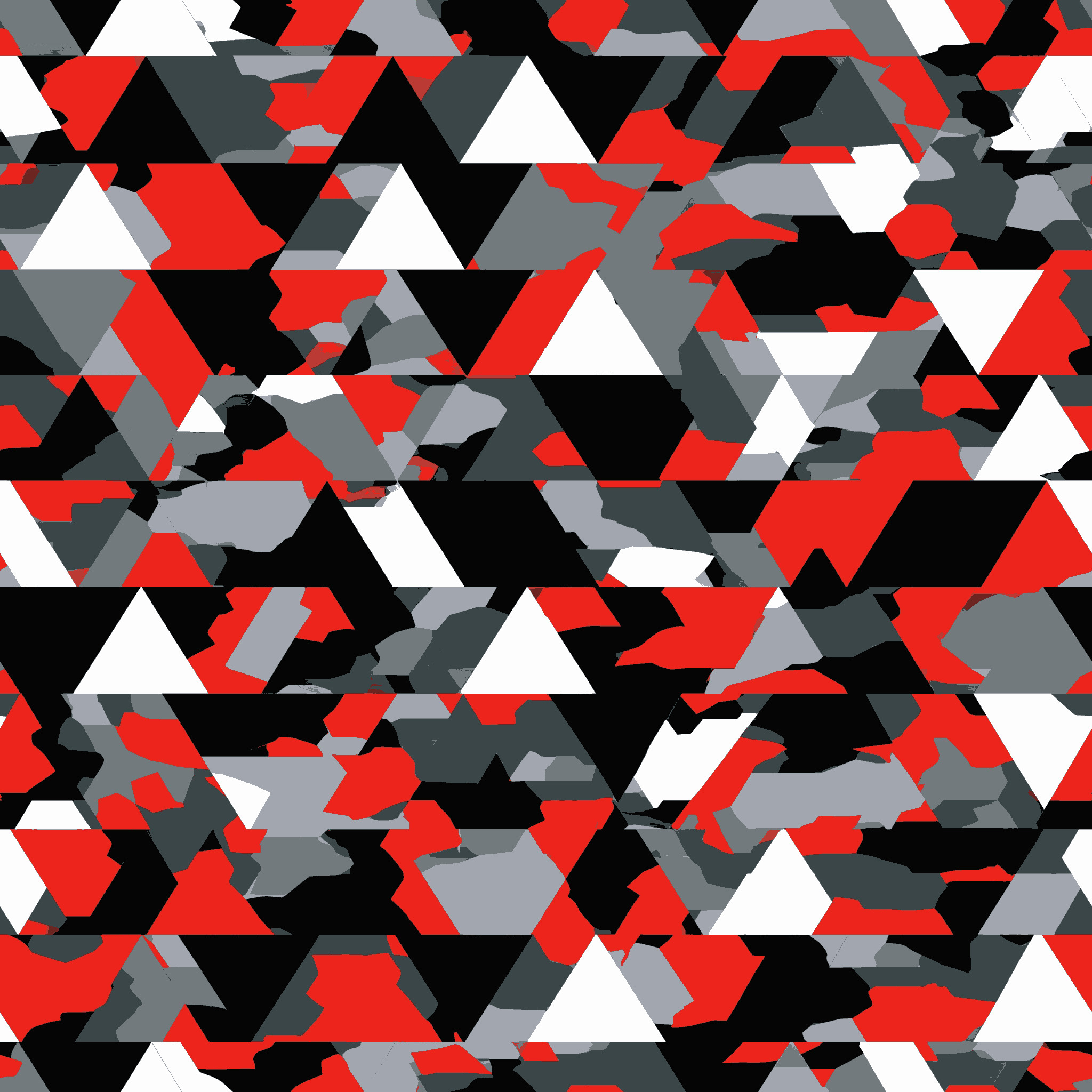 Geo Dazzle Red Grey Black White Camouflage Fabric