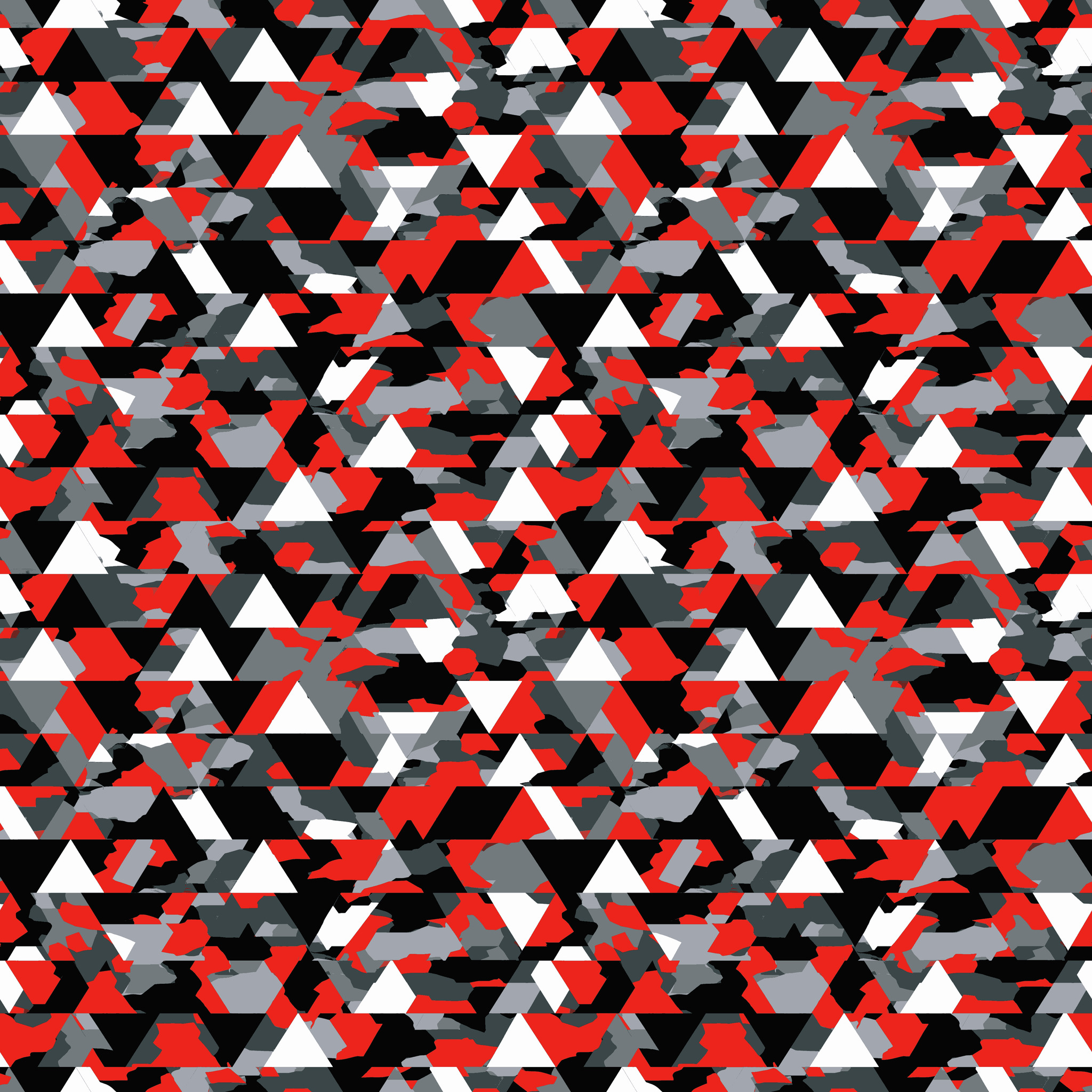Geo Dazzle Red Grey Black White Camouflage Fabric - Image 2