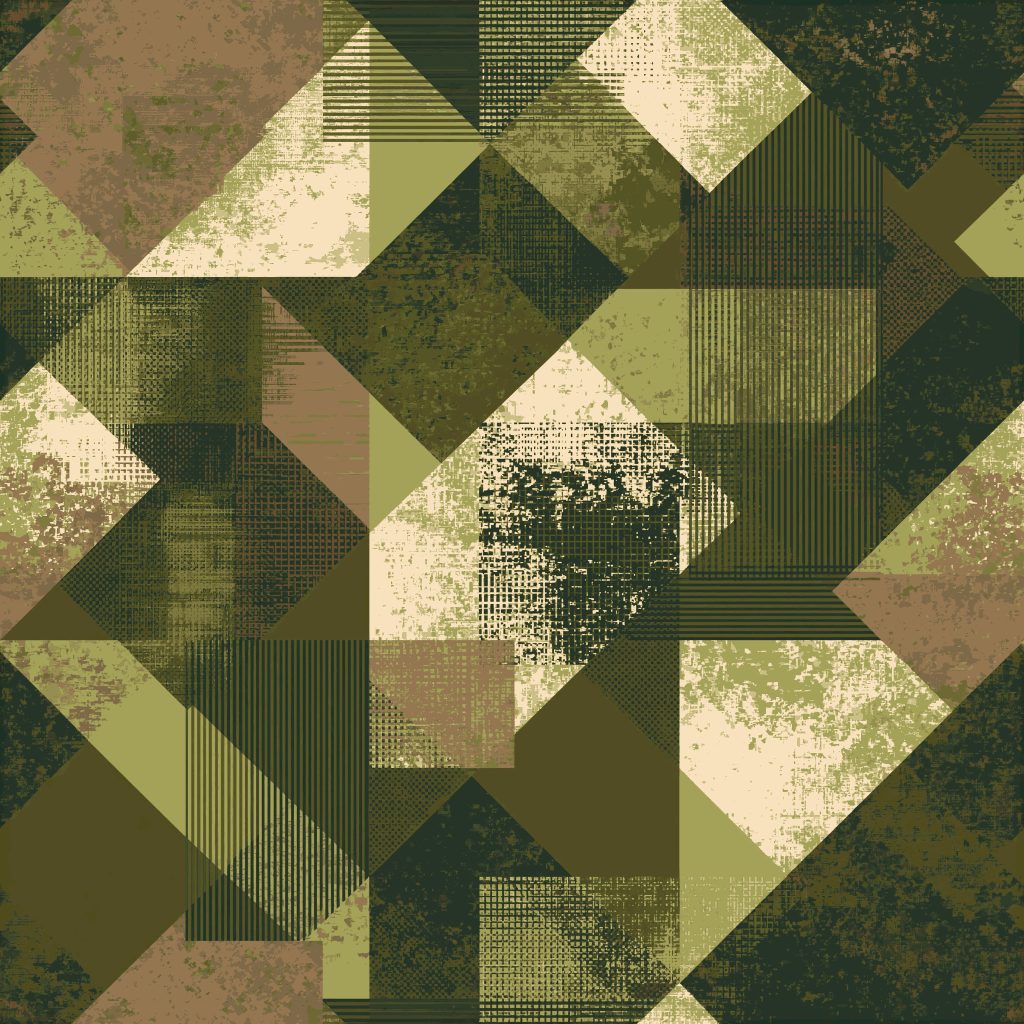 Geometric Forest Camouflage Fabric