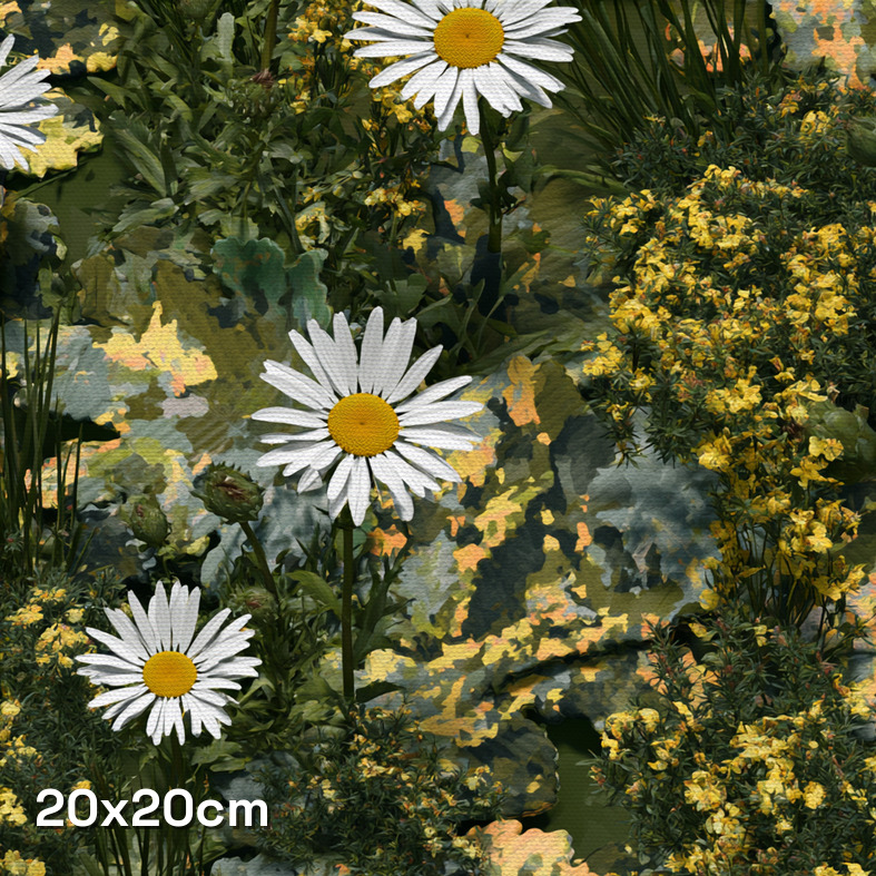 Grassland Daisies Camouflage Fabric - Image 3