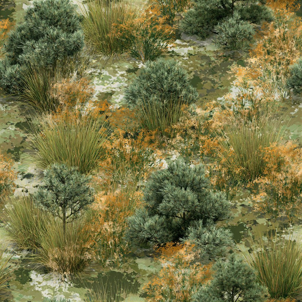 Grassland Scrub Camouflage Fabric