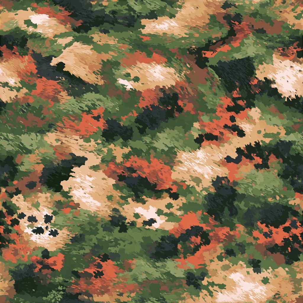 Hand Painted Flecks of Urban Camouflage Fabric