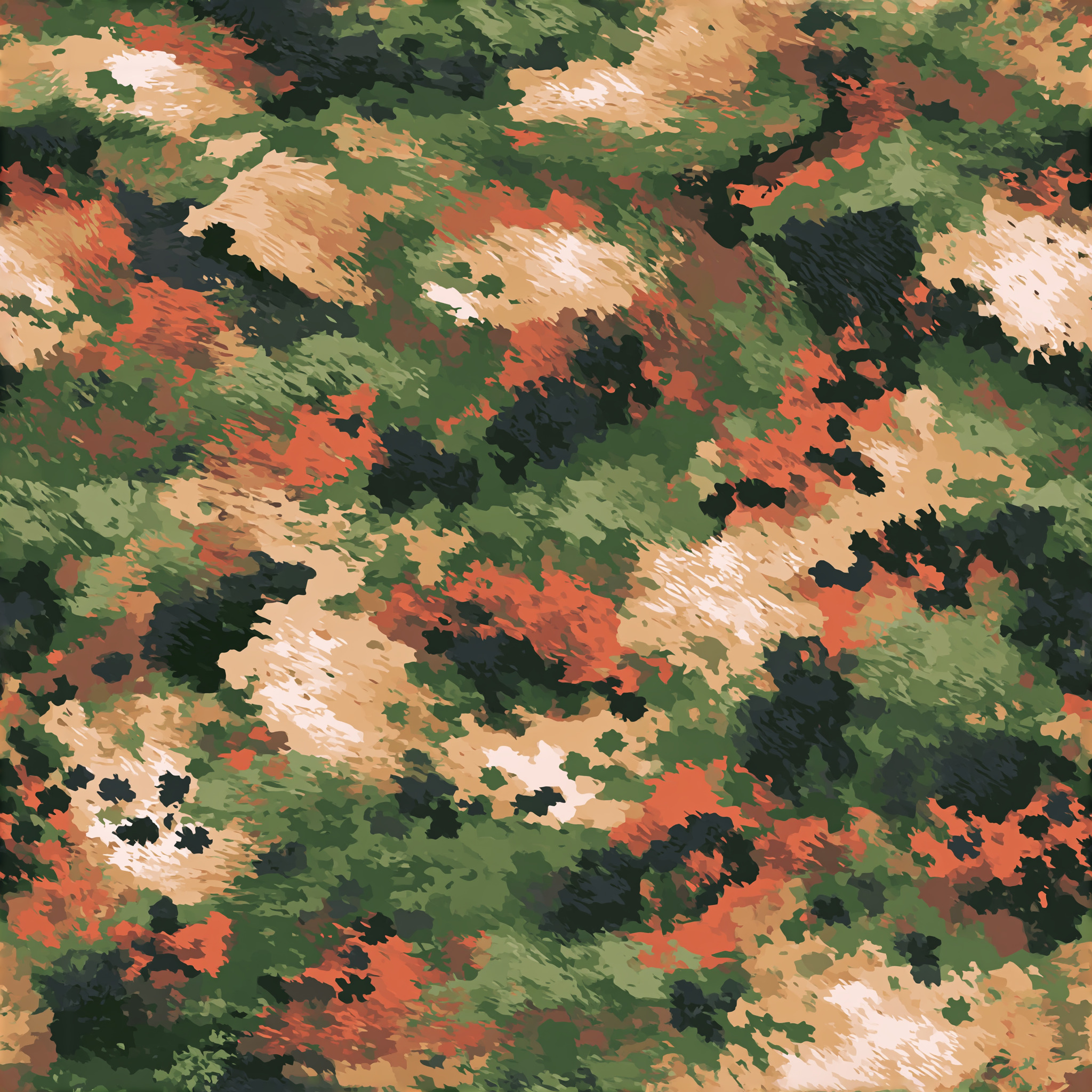 Hand Painted Flecks of Urban Camouflage Fabric