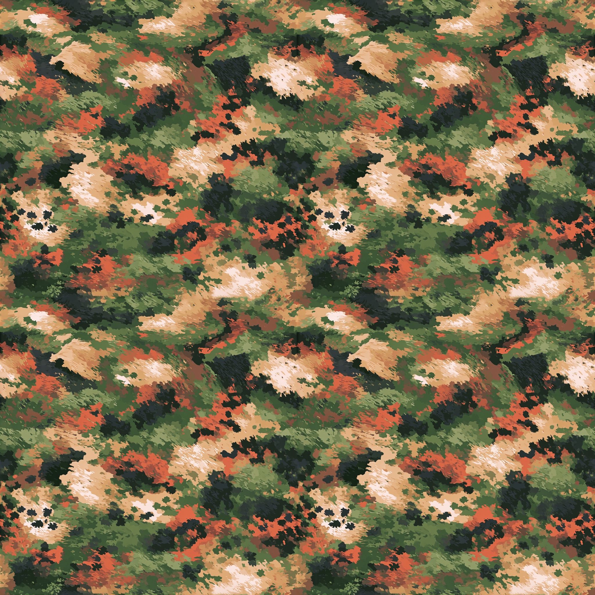 Hand Painted Flecks of Urban Camouflage Fabric - Image 2