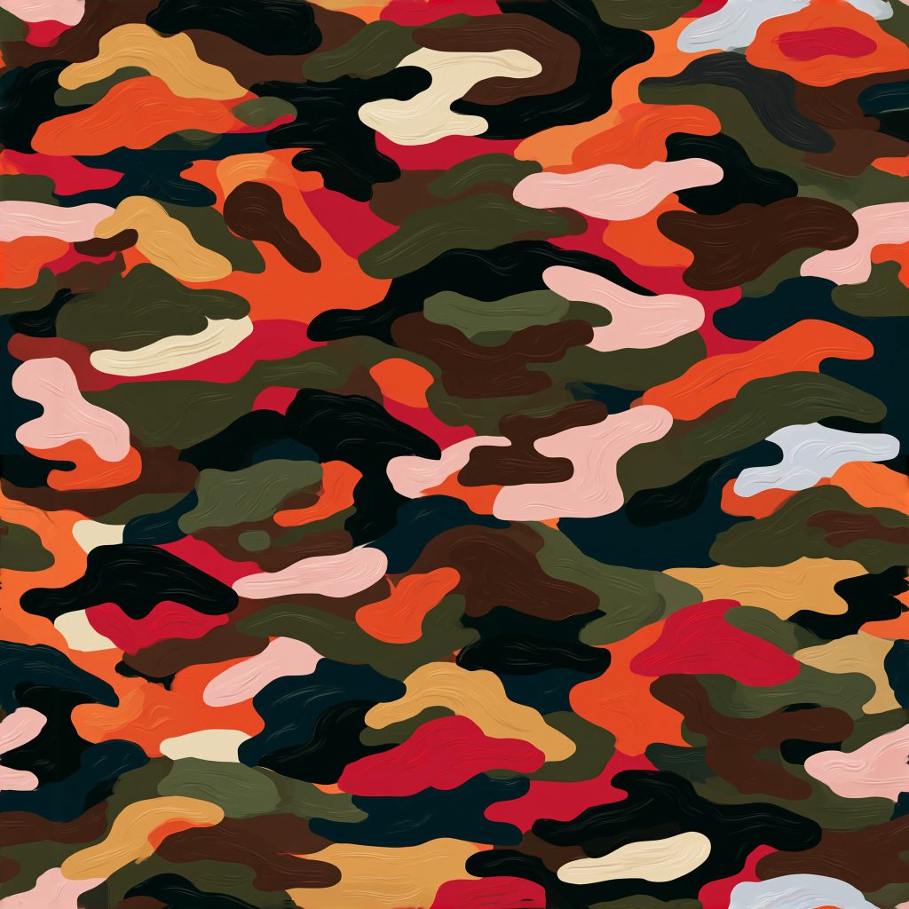 Hand Painted Modern Urban Camouflage Fabric