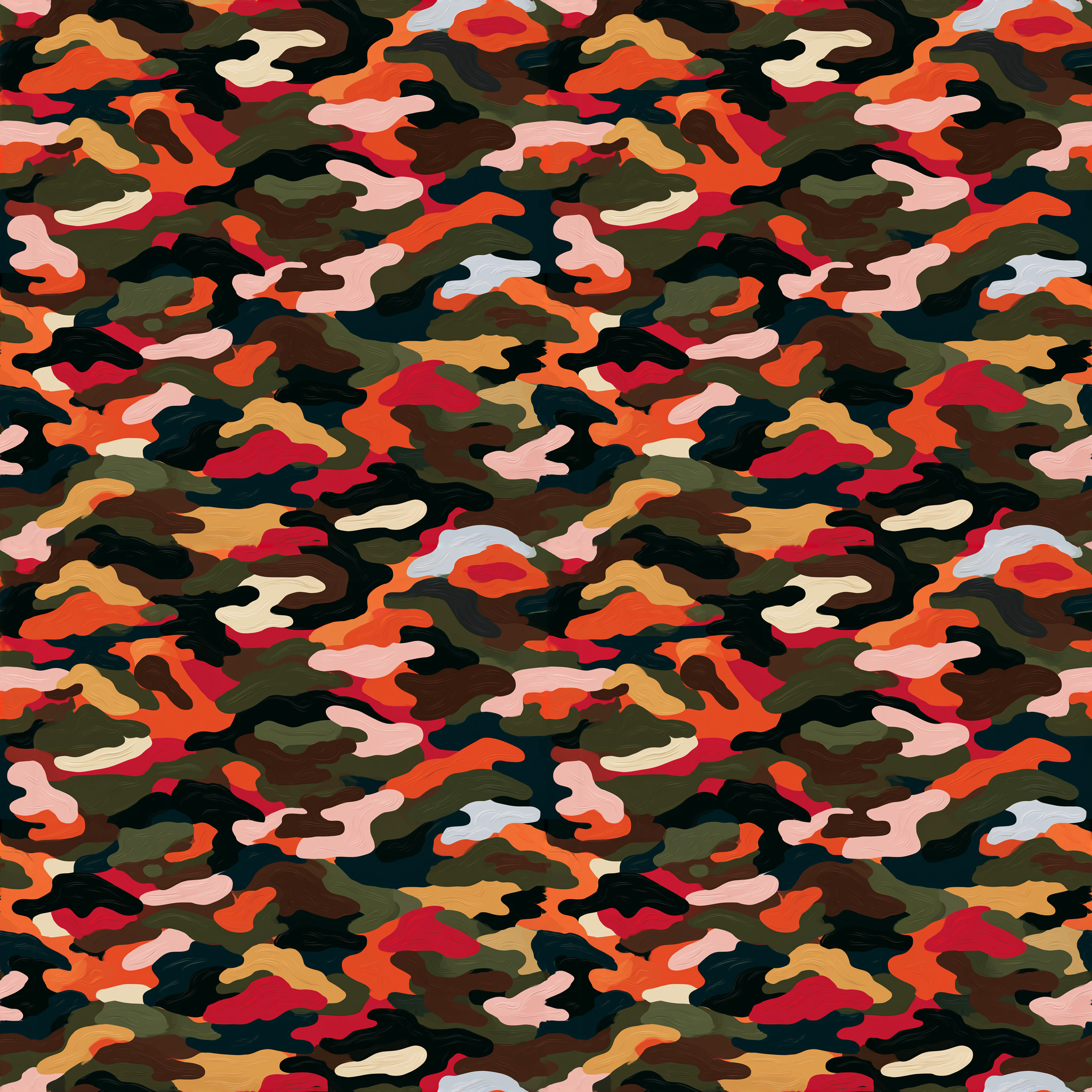 Hand Painted Modern Urban Camouflage Fabric - Image 2