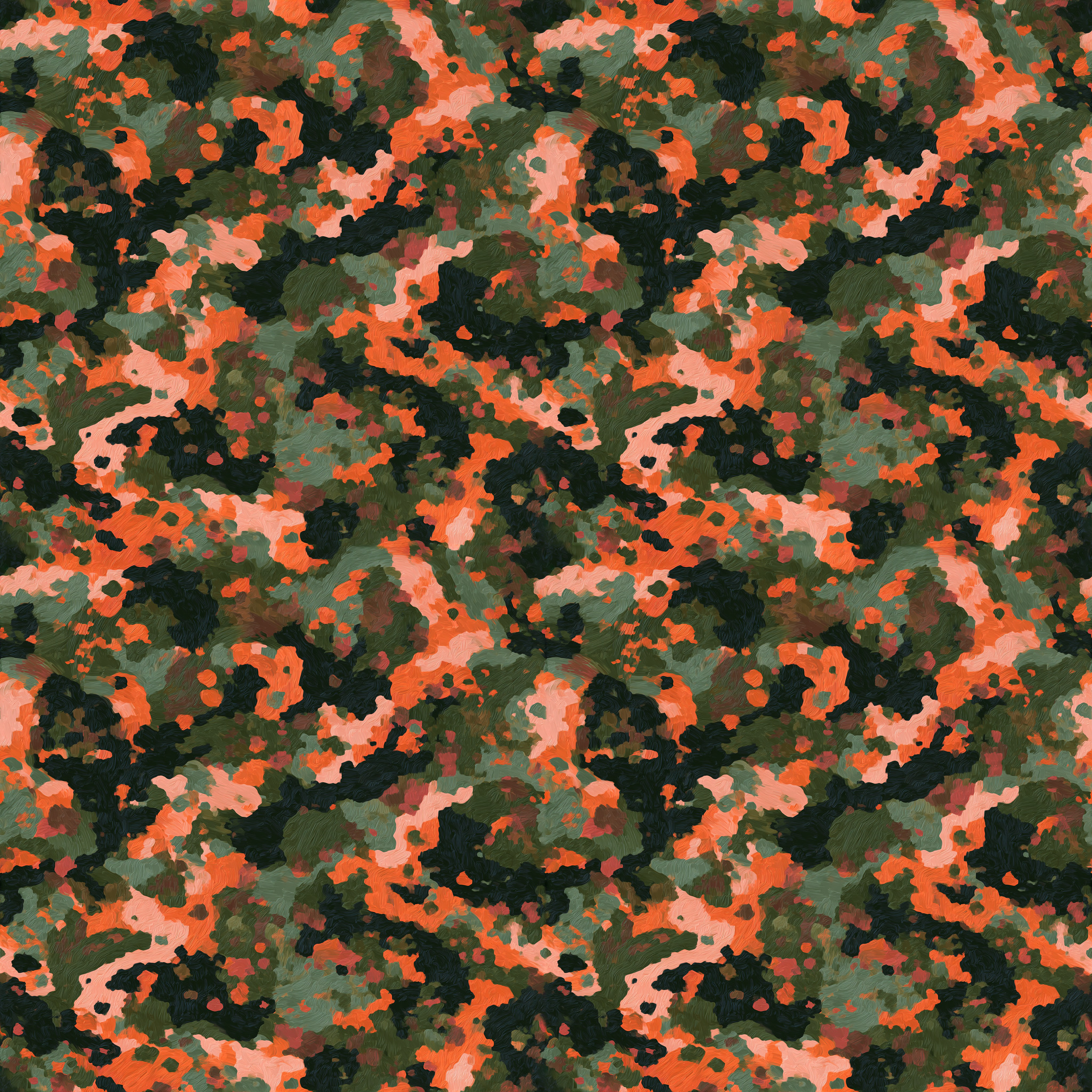 Hand Painted Urban Wildlife Camouflage Fabric - Image 2