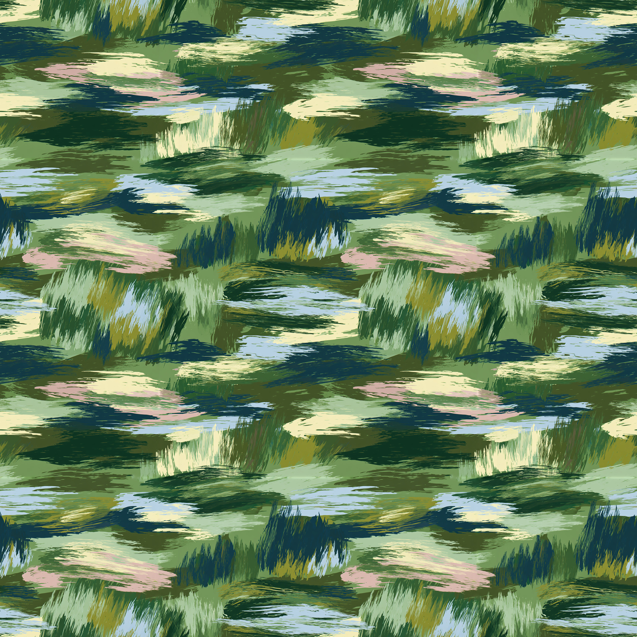Hand Painted Wet Grasslands Camouflage Fabric - Image 2