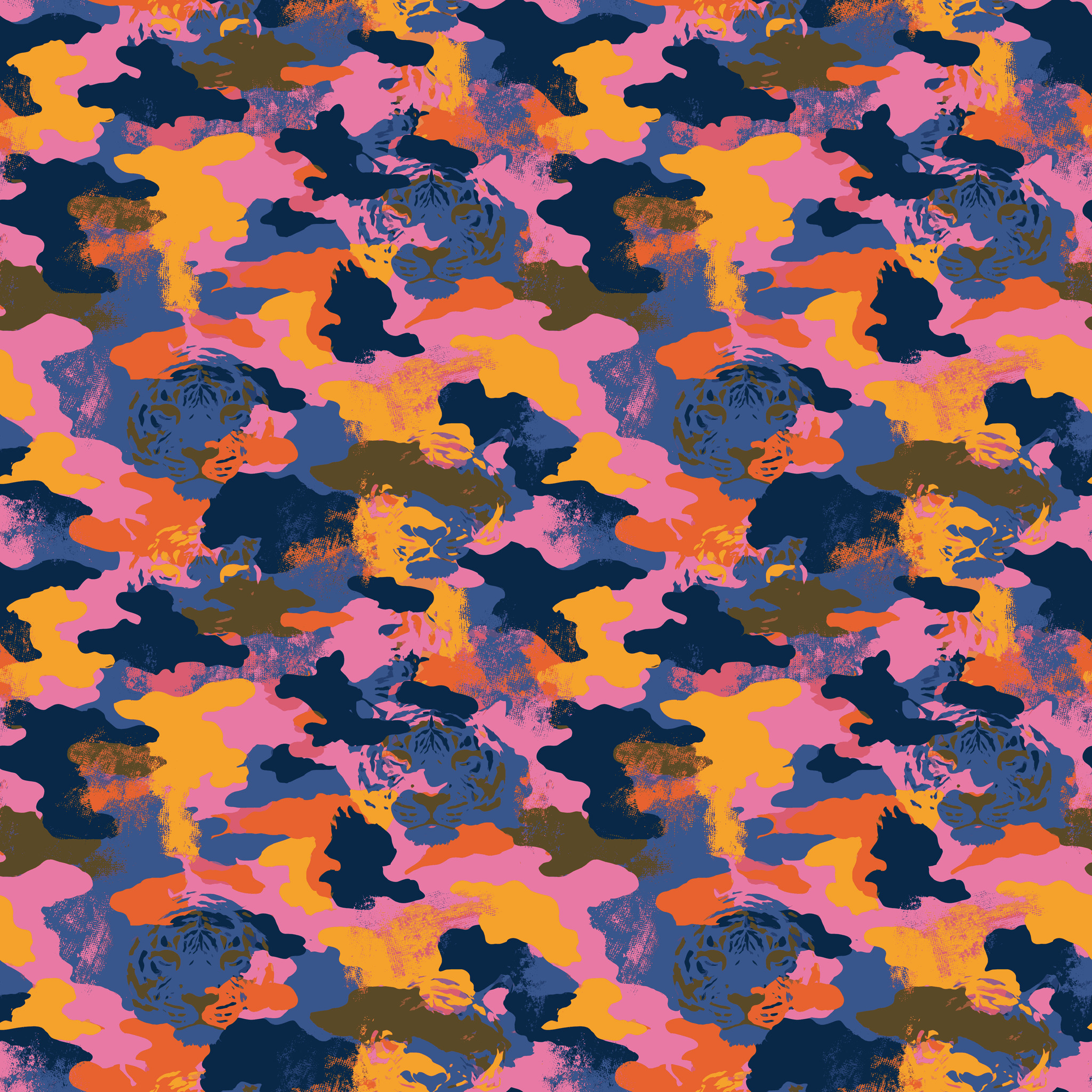 Hidden Tiger Pink Shades Camouflage Fabric - Image 2