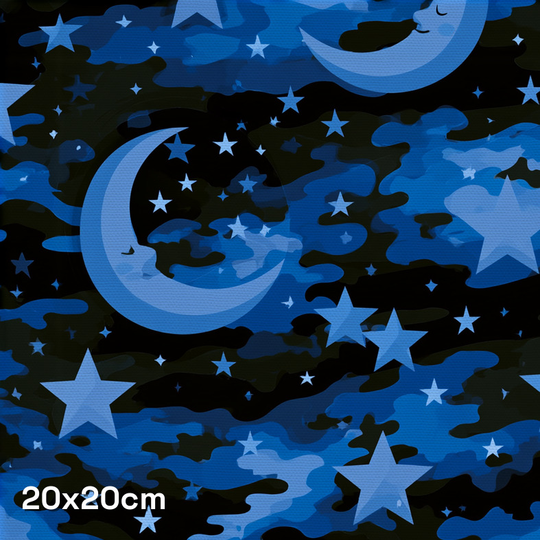 Kids Nighttime Blue Camouflage Fabric - Image 3