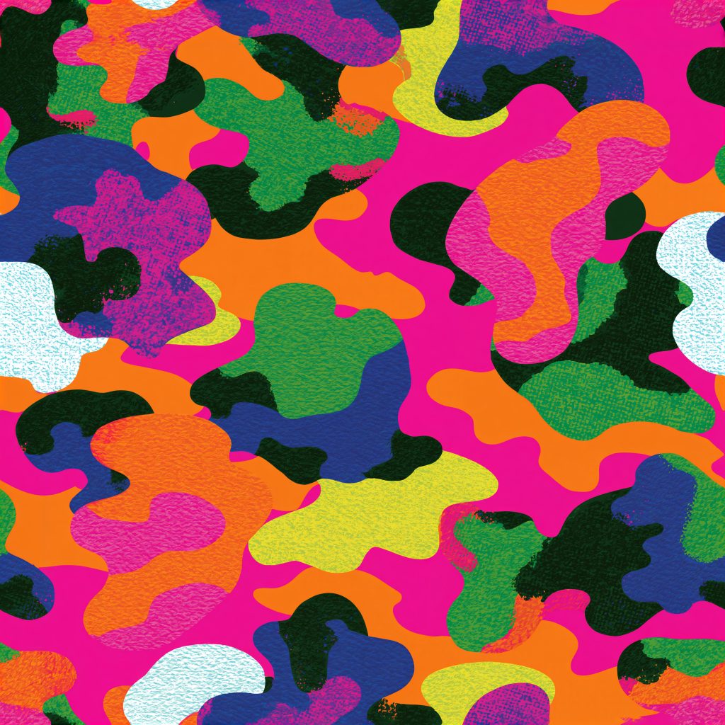 Modern Neon Splat Camouflage Fabric