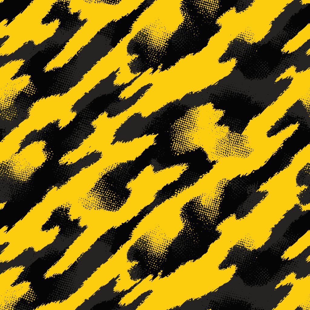 Modern Sporty Yellow Flow Camouflage Fabric