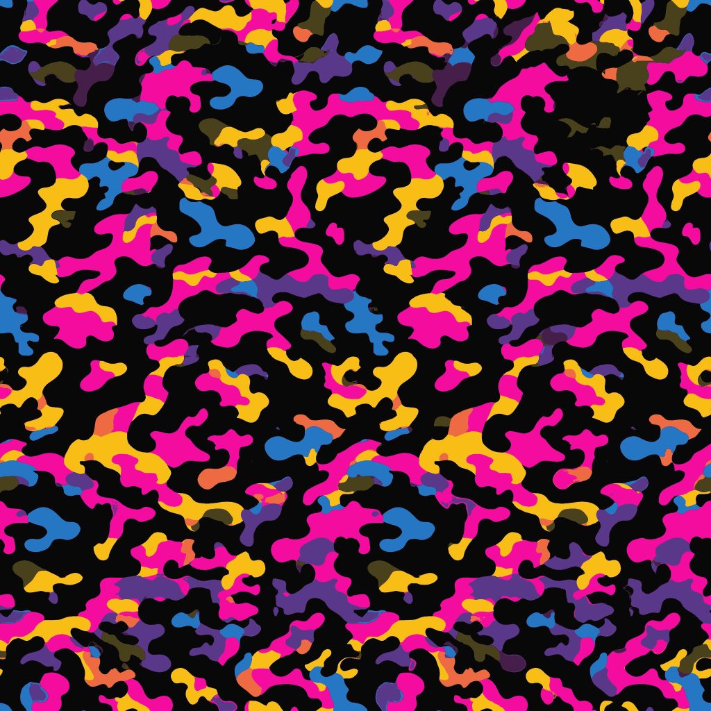 Neon Flecks Blobs Camouflage Fabric