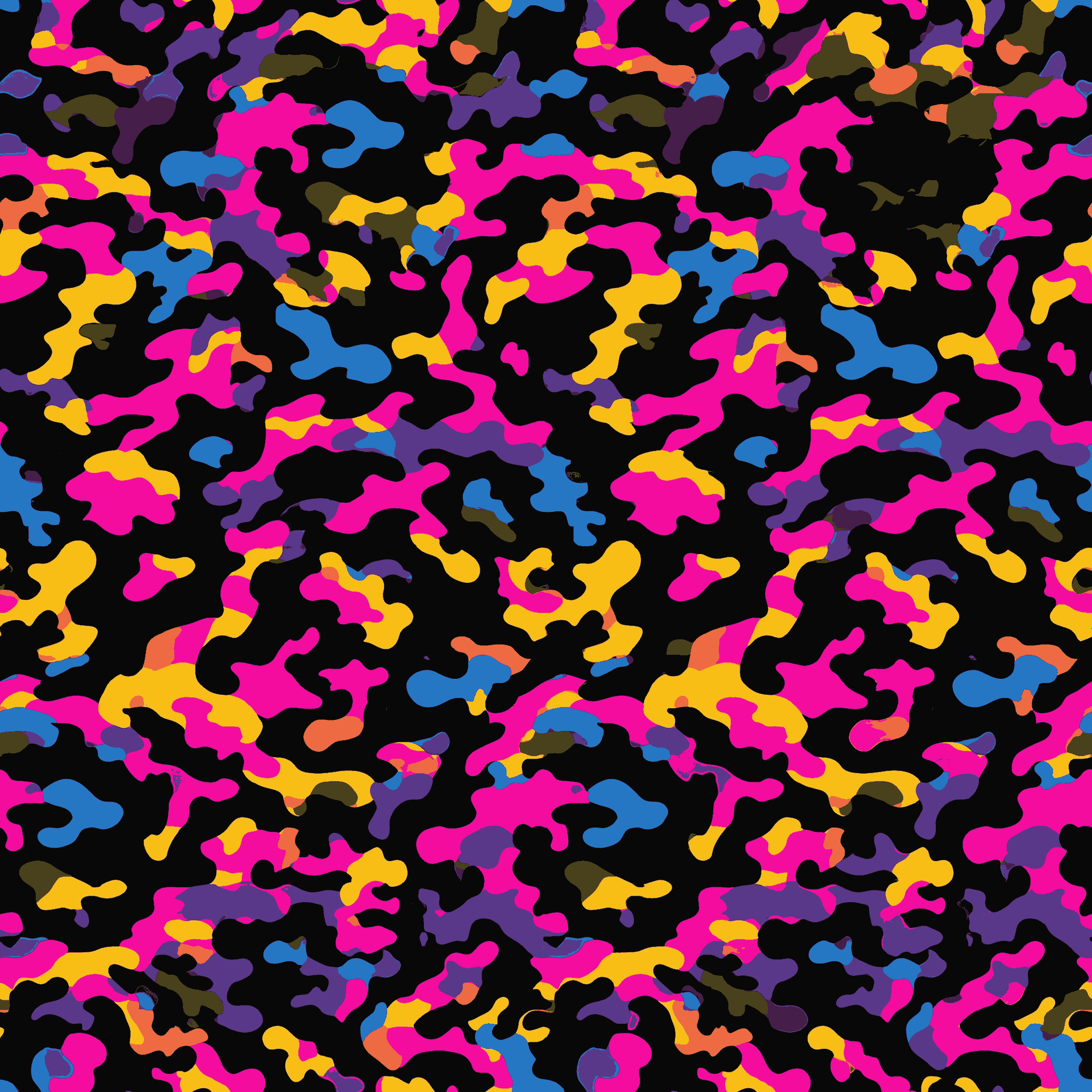 Neon Flecks Blobs Camouflage Fabric