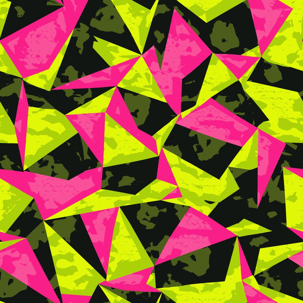 Neon Geometric Super Urban Camouflage Fabric