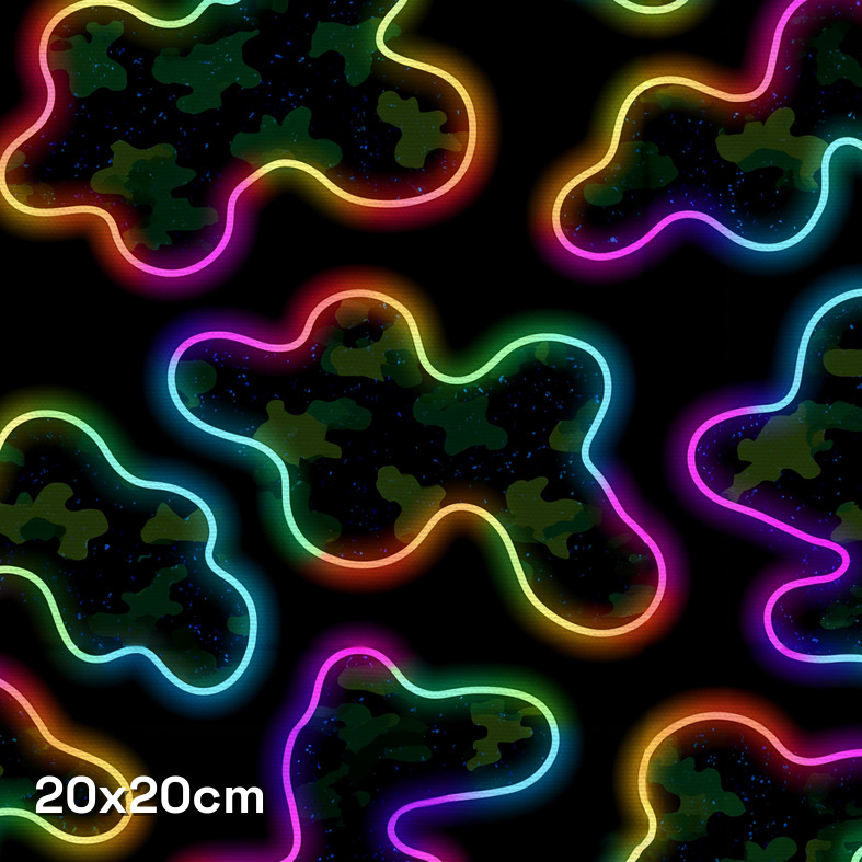 Neon Glow Cellular Camouflage Fabric - Image 3