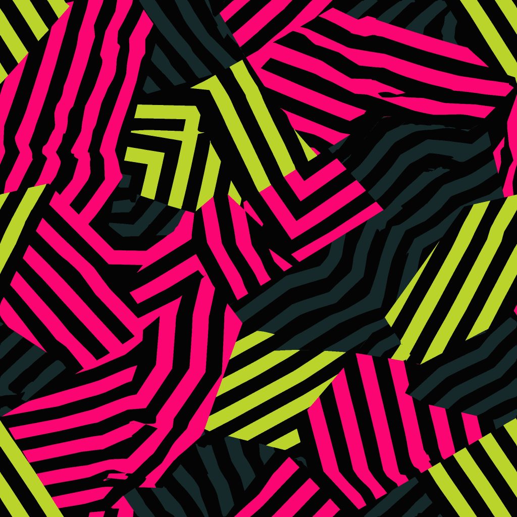 Neon Maze Geometric Camouflage Fabric