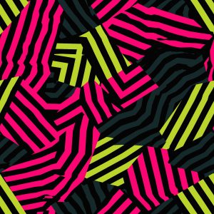 Neon Maze Geometric Camouflage Fabric