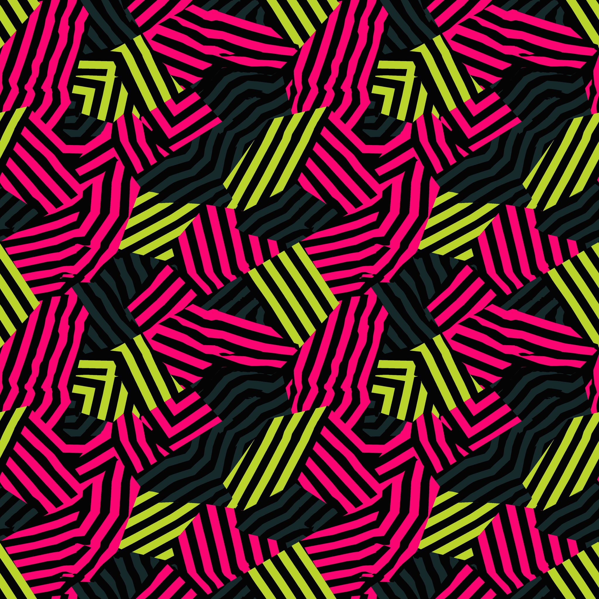 Neon Maze Geometric Camouflage Fabric - Image 2