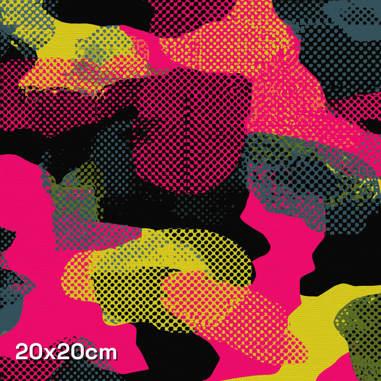 Neon Newspaper Print Halftone Camouflage Fabric - Image 3