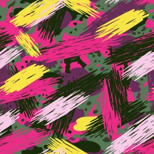 Neon Paint Strokes Camouflage Fabric