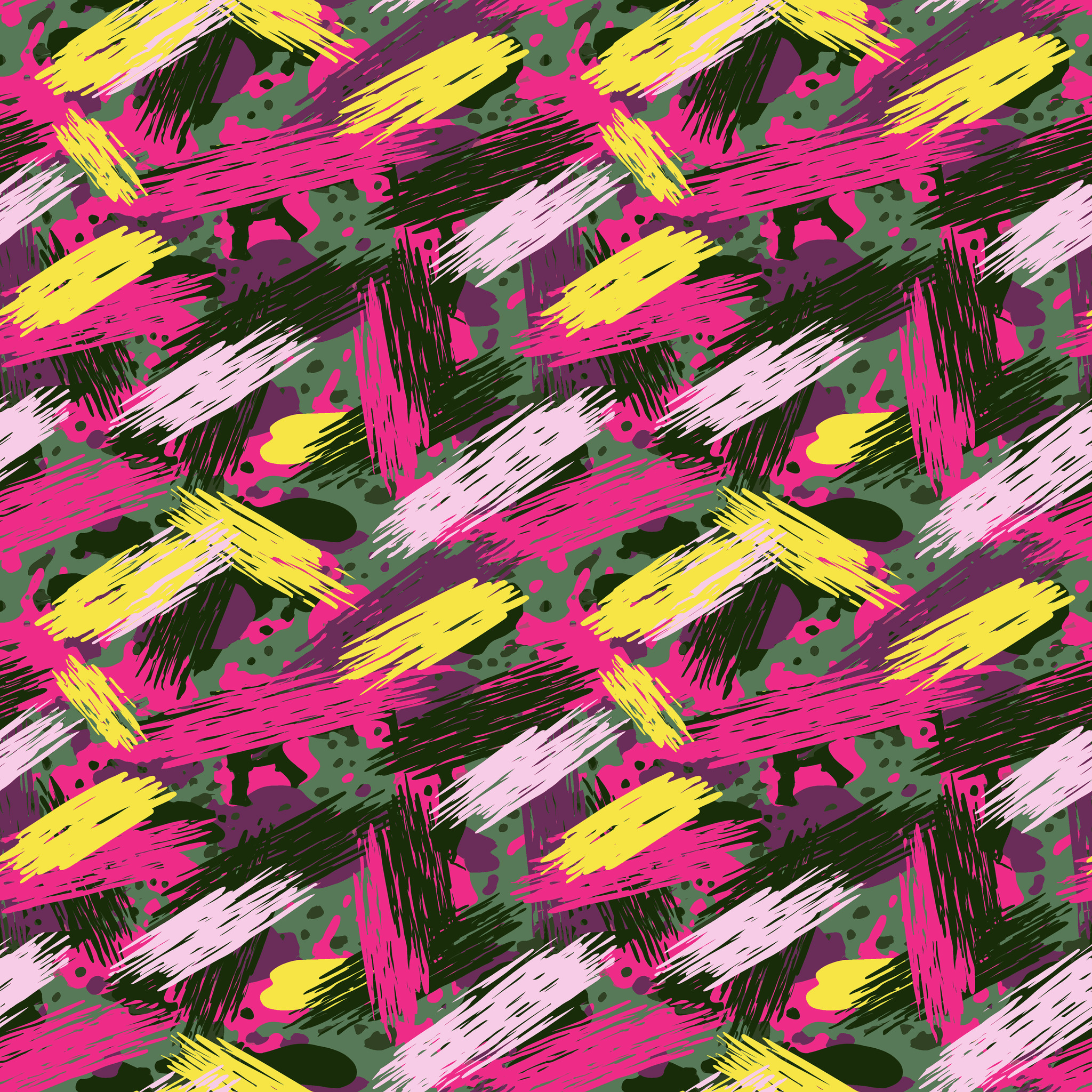 Neon Paint Strokes Camouflage Fabric - Image 2