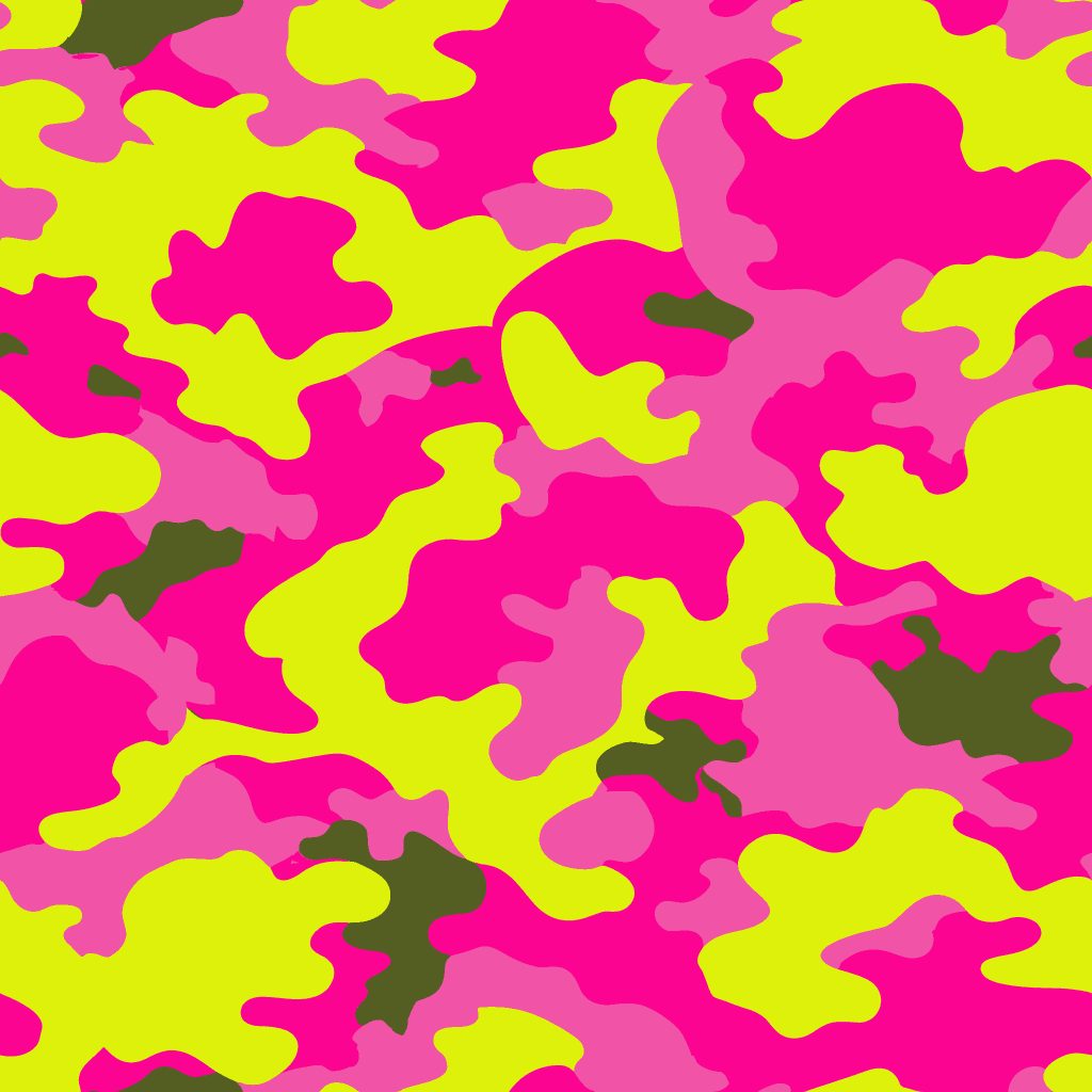 Neon Pink Yellow Splats Camouflage Fabric