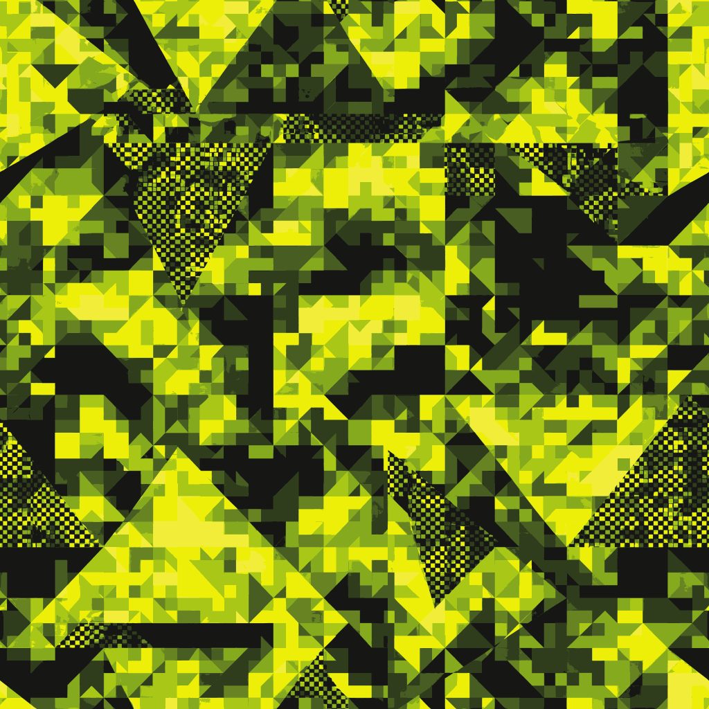 Neon Triangular Geo Camouflage Fabric