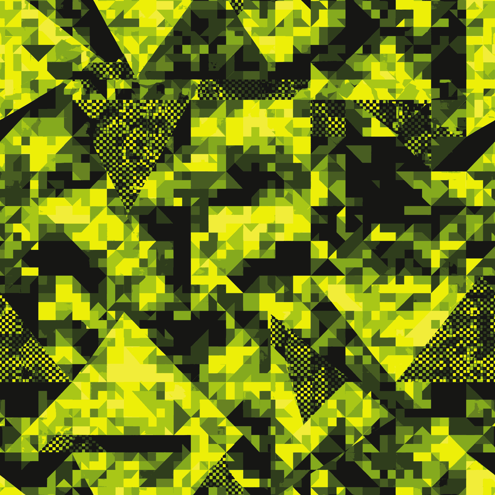 Neon Triangular Geo Camouflage Fabric
