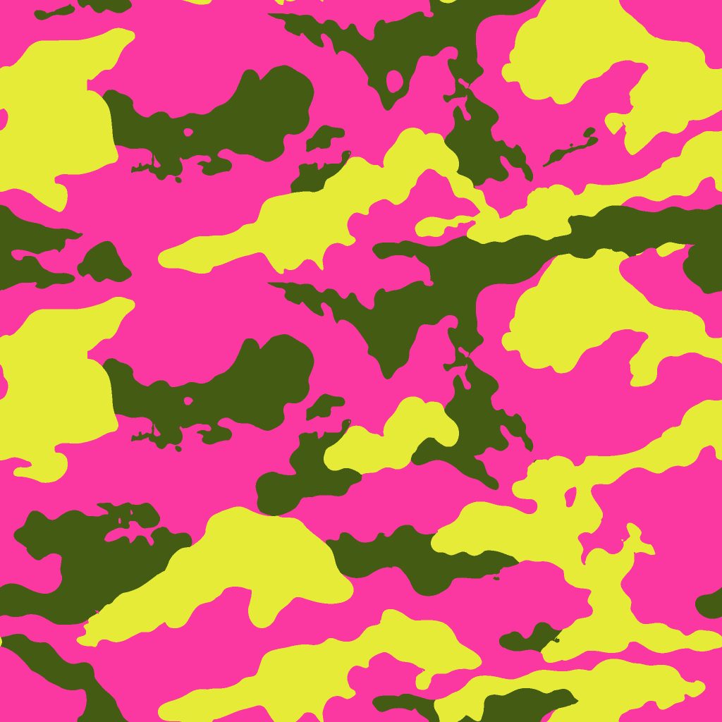 Neon Yellow Pink Organic Camouflage Fabric