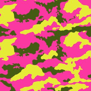 Neon Yellow Pink Organic Camouflage Fabric