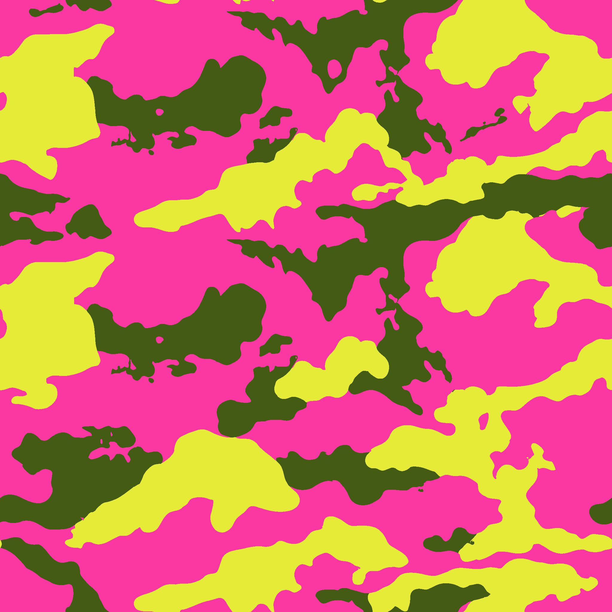 Neon Yellow Pink Organic Camouflage Fabric