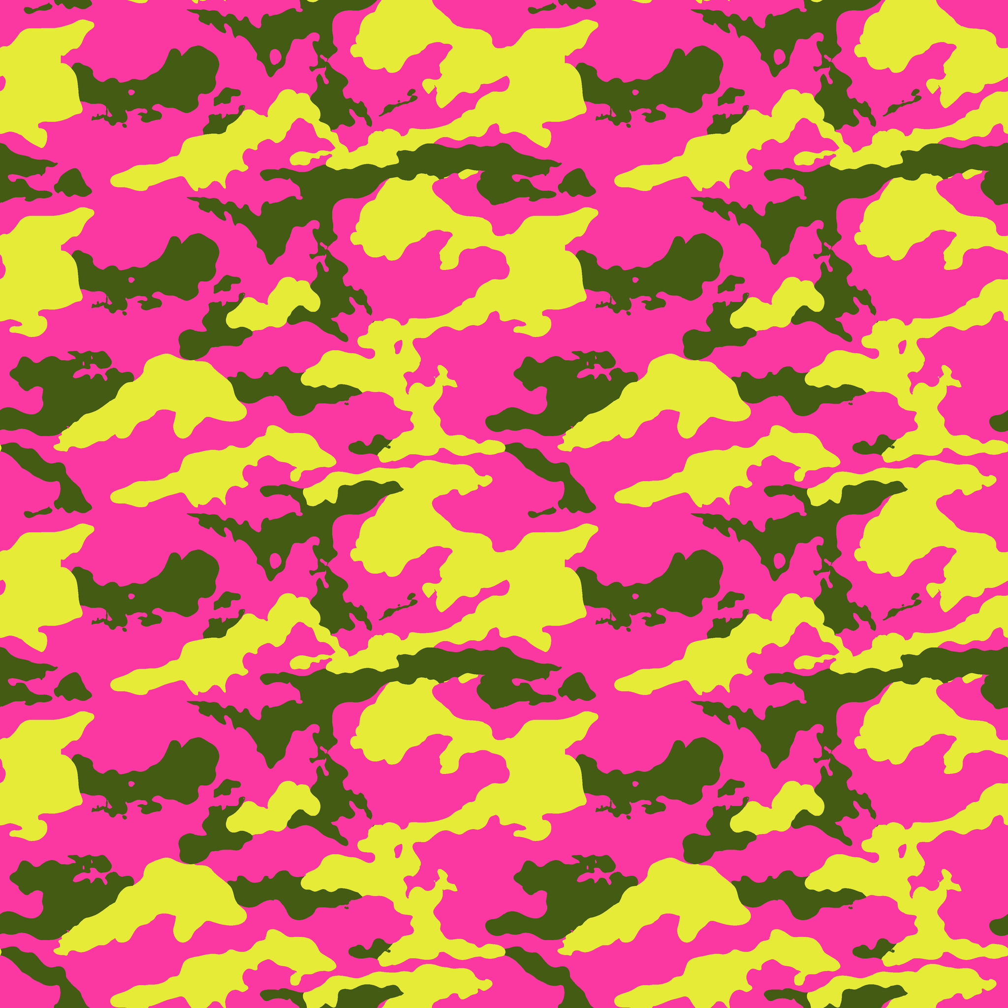 Neon Yellow Pink Organic Camouflage Fabric - Image 2